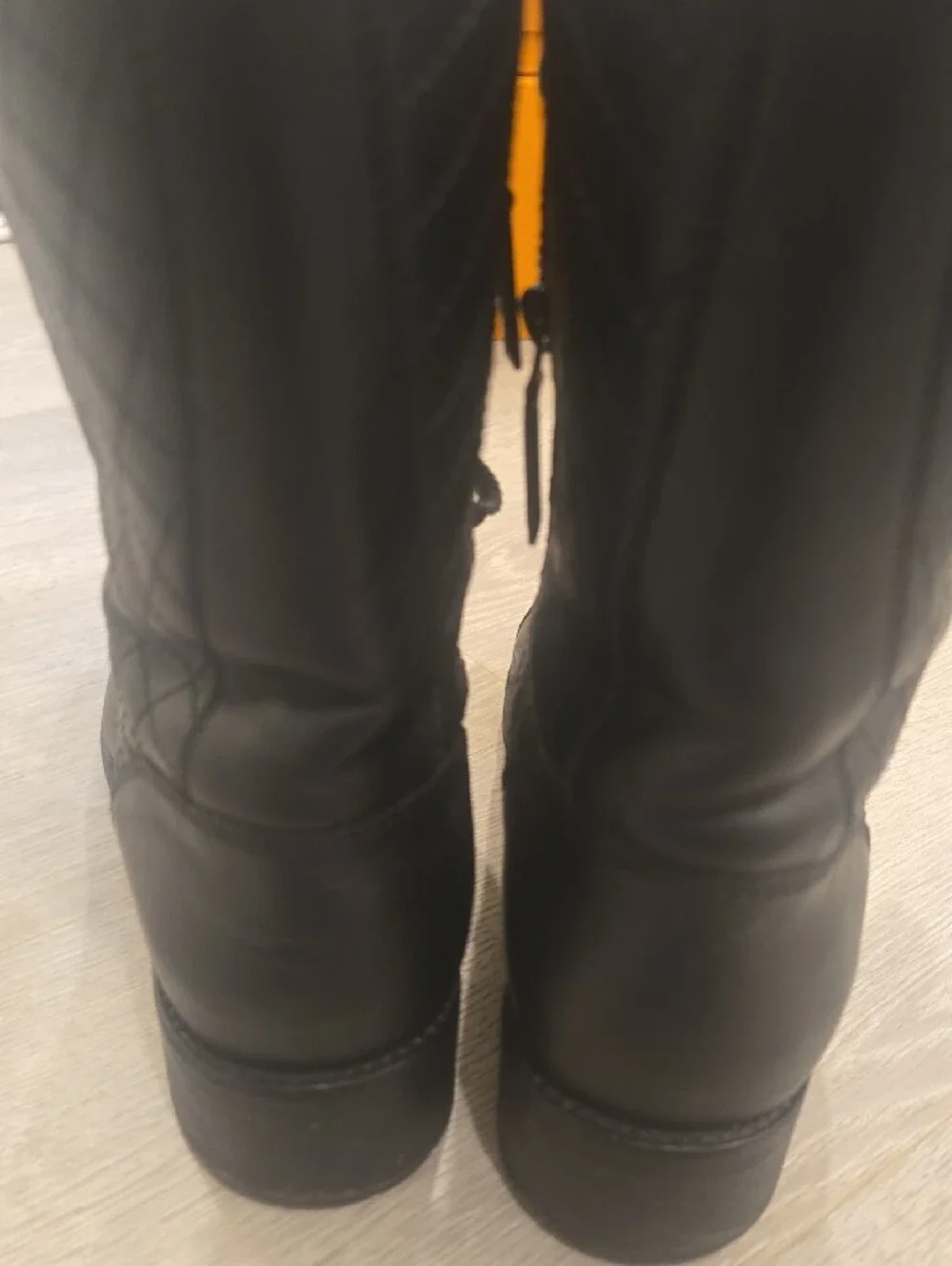Chanel Black Leather Lace-Up Women's Combat Boots